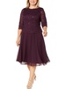 plus womens lace sequin cocktail and party dress