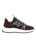 damon 6301541 black & heritage red suede panel low-top sneakers