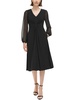 petites womens bishop sleeve knee-length cocktail and party dress
