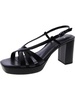 brie womens faux leather square toe strappy sandals
