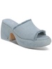isla fringe womens slip on open toe block heel