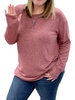 scoop neck with thumbholes top in mauve