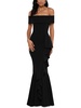 womens crepe off-the-shoulder evening dress