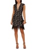womens plunging above knee sheath dress