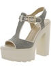 sinead womens crystal stones peep toe platform heels