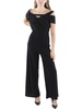 petites womens solid polyester jumpsuit