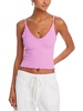 womens v neck scalloped cropped