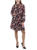 womens floral print ruffled fit & flare dress
