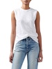 slub jersey sleeveless schoolboy tee in white