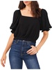 womens square neck puff sleeve cropped