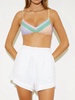 la ponche paper bag short in white
