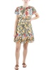 petites womens embroidered polyester mini dress