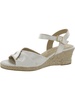 isabeth womens pleated ankle wedge sandals