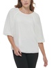 womens textured puff sleeve blouse