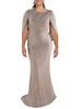womens metallic long cocktail and party dress