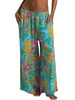 sun catcher elastic waist printed pants in marina