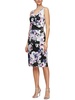 petites womens floral print polyester wrap dress