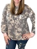 criss cross back sweater in gray