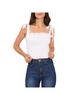 womens ruffled tie shoulder cropped
