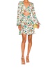 sayla cutout crepe mini dress in teal garden
