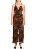 womens printed slit jumpsuit