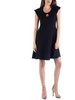 plus womens keyhole neck above knee wear to work dress