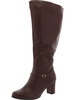 womens faux leather wide calf knee-high boots