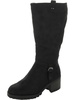lorielle womens faux suede wide calf knee-high boots