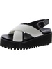 puffy flatform sandal womens laser cut casual ankle strap