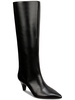 kaiaa womens faux leather kitten heel knee-high boots