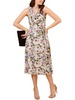 womens ruffled printed midi dress