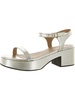 rest assured womens leather ankle strap flatform sandals