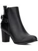andra womens faux leather block heel ankle boots