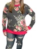 floral leopard weekender tee in charcoal