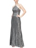womens sequined halter evening dress