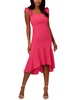 plus womens crepe ruffled midi dress