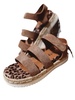 women's club sandal in taupe leopard