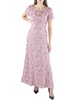 womens lace overlay embroidered evening dress