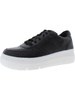 savoy womens faux leather lace up casual and fashion sneakers