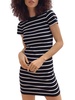 womens ribbed striped mini dress