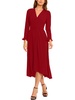 womens textured tea length fit & flare dress