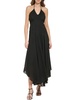 womens open back long halter dress