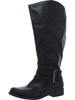 maliaa womens faux leather round toe mid-calf boots