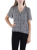 womens checker casual wrap top
