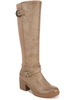 prairie womens faux leather block heel knee-high boots