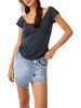 womens open neck tee pullover top
