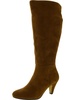 corinne womens faux suede zipper knee-high boots