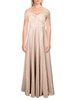 womens metallic slit evening dress