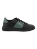 mitty 6302765 men's black/sage calf plain leather sneakers