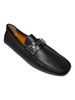 drulio 6211255 men's black perforated leather loafers